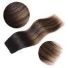 5 Pieces 12" Remy Clip in Hair Extensions Human Hair - Natural Black to Chestnut Brown Highlight Black Ombre Silky Straight Short Thick Real Hair Extensions for Women (12 inches, (1BT6) P1B, 60grams)