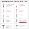 OWill Electric Nail Drill Professional,35000RPM Rechargeable Nail Drill Machine with LED Display,Portable Electric Nail File Efile Nail Drill for Salon Home Nail Drill Kits