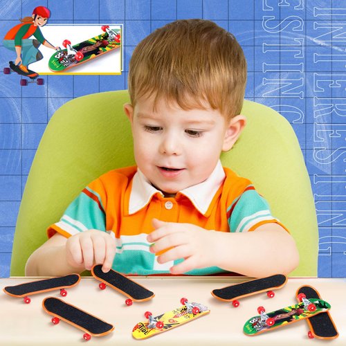 Sosation 18 Pcs Mini Finger Skateboard Christmas Party Gift Favors Mini Skateboards for Kids Novelty Skateboard Toys Fingerboard Decorations Fingertips Movement Finger Toy(Stylish Style)