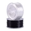 KONMAY 2 Rolls 0.8mm Flat Stretchy Bracelet Strings with Organizing Case, 180 Yards Black and White Crystal Elastic Thread Cord for Jewelry Bracelets Making and Beading