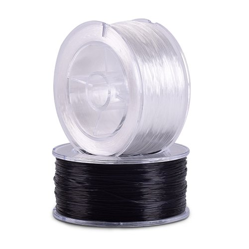 KONMAY 2 Rolls 0.8mm Flat Stretchy Bracelet Strings with Organizing Case, 180 Yards Black and White Crystal Elastic Thread Cord for Jewelry Bracelets Making and Beading