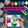 Heart, Flower & Star Shaped Rocks - Glow in The Dark Rock Painting Kit for Kids - Arts & Crafts for Kids Ages 6-12 – Unique Girl Gift Kits Art Toys Birthday Gifts for 6 7 8 9 10 11 12 Year Old Girls