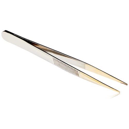 Mundial Gold Pointed Tweezers for Ingrown Hair Removal