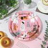 JarThenaAMCS 30Pcs Dog Theme Paper Plate Pink Puppy Disposable Plates 9" & 7" Cute Cartoon Dinner Plates for Animal Pet Party Table Decor Supplies