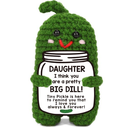 Funny Daughter Christmas Gifts, Unique Daughter Gifts from Mom or Dad, to My Daughter Present, Stocking Stuffers for Little Daughter Adults Daughter, Daughter Birthday Gifts - Handmade Crochet Pickle