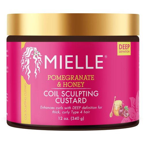 Mielle Organics Pomegranate &amp; Honey Sculpting Custard, Natural Styling Cream Plus Moisture, For C...