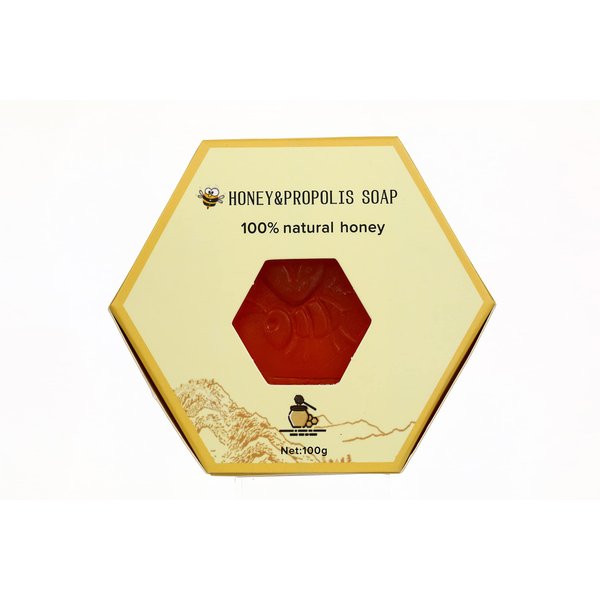 Juliesack Natural Handmade Savon Honey Soap Bar 100g, With Honey, Jojoba Oil, Almond Oil, Coconut Oil. Nourishes and Soften Dry Skin Treats Acne, Repair Skin and Reduces Pores Face and Body.