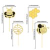 24Pcs Bumble Bee Cupcake Toppers Glitter Heart Honeycomb Bee Cupcake Picks BaBy Shower Cake Decorations for Bee Theme Baby Shower Kids Birthday Party Supplies