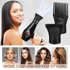 Ipetboom 2 Pcs Black Plastic Salon Hair Dryer Nozzle Replacement Hair Dryer Diffuser Nozzle Hair Dryer Nozzle Comb Attachment Concentrator Replacemen for Salon Home