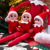 JOYIN 3PCS Christmas Red Tiny Elf Doll Soft Plush Toy Doll for Christmas Decor, Xmas Gift, Xmas Elf Doll Clothing Elf Doll