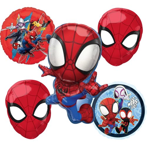 Spidey and His Amazing Friends Birthday Party Supplies 5pc Balloon Bouquet Decorations