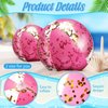 Lewtemi 12 Pcs 24 Inch 16 Inch Inflatable Glitter Beach Balls Clear Confetti Swimming Balls Jumbo Pool Balls for Outdoor(Pink)