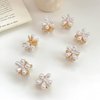 YKZFUI 10Pcs Small Mini Pearl Claw Clips with Flower Design, Hair Pins Hair Accessories for Women Girls, Bridal Wedding