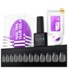 Gelike EC Gel X Nail Kit - 240PCS Short Coffin Nail Tips, 6 in 1 UV Gel Nail Glue and Mini UV Lamp with Gift Package