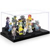 Minifigure Display Case for Action Figures Blocks, Clear Dustproof Acrylic Display Box Storage with 3 Movable Steps Gifts for Children,Black…