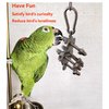 JSLZF Stainless Steel Parrot Toy, Hanging African Grey Chew Toy for Bird, Non-Removable Cap Nuts Foraging Bird Toy for Conure, Cockatiel, Parakeet, Cockatoo, African Grey