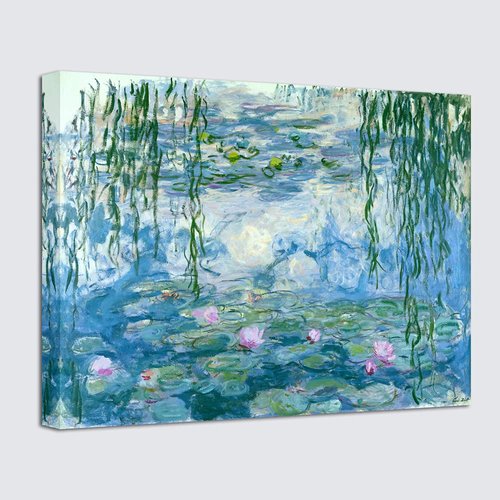 Wieco Art Water Lilies Floral Canvas Prints Wall Art by Claude Monet Famous Oil Paintings Flowers Reproduction for Kitchen Bedroom Bathroom Home Decor Modern Classic Landscape Pictures