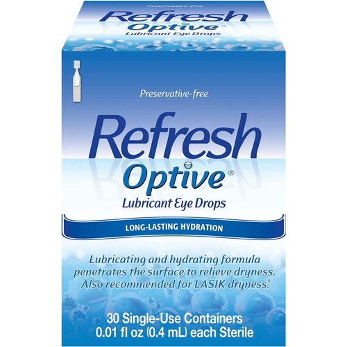 Refresh, Optive Lubricant Eye Drops, Long-Lasting Hydration, 30 ct (Pack of 3)