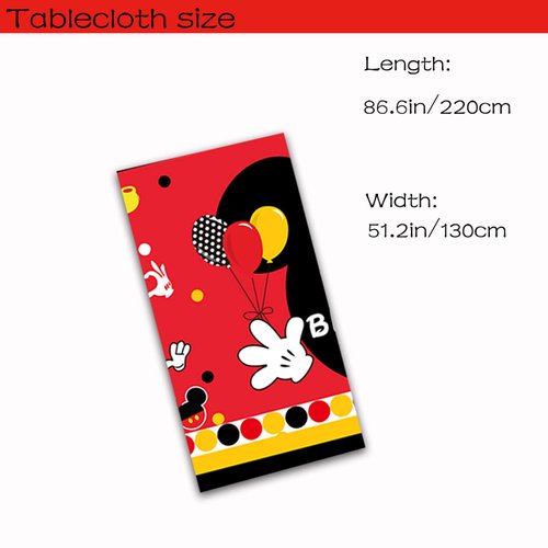 XXDecor 4 Pack Red Cartoon Table Cloths Disposable Plastic Tablecovers for Baby Shower Boys 1st 2nd 3rd 4th 5th 6th Birthday Party Decorations 51.2" x 86.6"