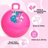 ZOOJOY Hopper Ball, Pink Bouncy Balls for Kids, 18 Inch Sit on Jumping Ball with Handle for Girls Gift Aged 3-8, Inflatable Unicorn Bounce Hopper Balls Toy with Pump