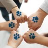 Harloon 20 Sheets 300 Pcs Paw Prints Temporary Tattoos Paws Foot Temporary Tattoo Removable Dog Paw Tattoo Stickers for Women Face Body Arm(Blue)