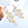2PCS Snake Hair Clip Sparkly Rhinestones Snake Hair Pins, Alloy Crystal Snake Hair Party Snake Headband and Headpiece Accessories Headdress for Women Girls (Gold)