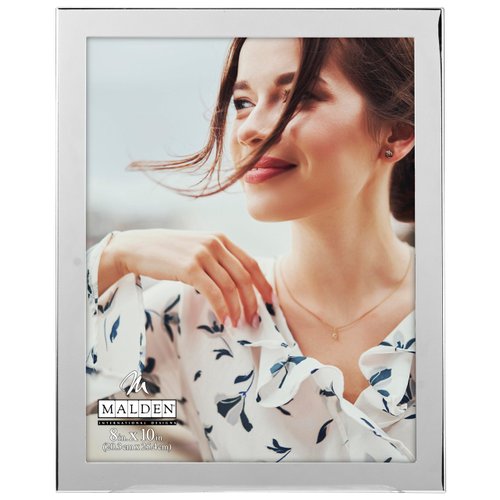 Malden International Designs Essentials Silver Metal Engravable Picture Frame, 8x10, Silver