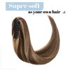 SEGO Claw Clip Ponytail Extension Human Hair Clip in Ponytail Hair Extensions Real Human Hair Pony Tails Hair Extensions Long Straight For Women 14 Inch Medium Brown&Dark Blonde 105 Gram