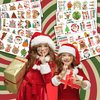 100 PCS Christmas Groovy Temporary Tattoos Themed Birthday Party Decorations Favors Supplies Décor Retro Boho Hippie Noel Xmas Winter Tattoo Stickers Gifts For Game Boys Girls Classroom School Prizes