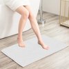 subrtex Bathroom Rugs Chenille Bath Rug Soft Short Plush, Water Absorbent Shower Mat Quick Dry Machine Washable(White,16" x 24")