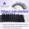 Fluffy Lash Clusters with Bottom Lashes 12-25mm Thick Cluster Eyelash Extensions 294Pcs Wispy Individual Lashes with Lower Eyelash Clusters 100D Plant Fibers Lashes Clusters DIY at Home, by Yaiseiko