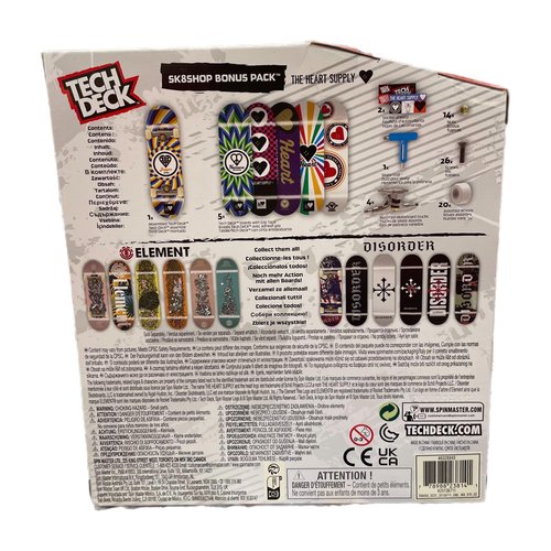 TECH DECK Sk8shop Bonus Pack Mini Finger Skateboard Multi Pack 2022 Series (The Heart Supply (Sk8shop Bonus Pack))