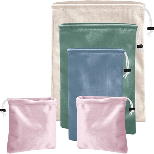 Amylove 4 Pcs Adult Game Toy Storage Bags Drawstring Gift Bags Pouches Reusable Adult Toy Organizer Multipurpose Adult Toy Bag Foldable Ditty Bag, 4 Sized for Home Travel(Light Color,Classic)