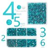 qiipii 3060PCS Blue Zircon Resin Crystal Rhinestones for Crafting Turquoise Blue Flatback Gems 2mm 3mm 4mm 5mm 6mm Non-Hotfix Stones Diamonds for Nails Face Eyes Makeup Body Tumblers Mugs DIY Crafts