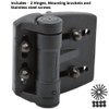D&D Technologies TCAMA2 Multi-Adjust Regular Duty Gate Hinges, for Self Closing Metal, Wood, Vinyl Gates up to 55 Pounds, 3-Way Adjustable, Gap up to 2", Black, 2 Count