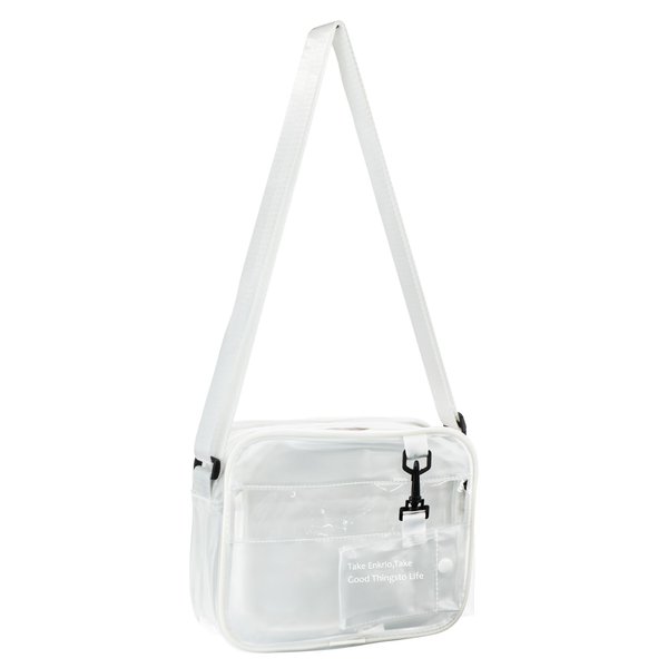 Enkrio Clear Bag Stadium Approved Clear Purse Mini Clear Messenger Bag Matte Cross Body Bag with Adjustable Strap for Women Men