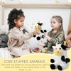 Wettarn 4 Pcs Cows Stuffed Animal Bulk 9.8'' Cow Plush Toy Cows Dolls Cute Soft Cuddly Cow Christmas Birthday Gifts Cow Party Decor Plush Toy Set for Kids Girls Boys(Cow)