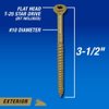 Power Pro 48603 Wood Screws, #10 x 3-1/2", Premium Outdoor Deck Screws, Rust Resistant, Epoxy Coated Bronze, 1lb Box, 59 pcs