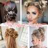 HOOJIH Messy Bun Hair Piece, Super Long Tousled Updo Hair Bun Extensions Wavy Hair Wrap Ponytail Hairpieces Hair Scrunchies with Elastic Hair Band for Women HB007 Grace - Wine Red