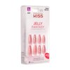 KISS Gel Fantasy Press On Nails, Nail glue included, 'Be Jelly', Pink, Long Size, Coffin Shape, Includes 28 Nails, 2g Glue, 1 Manicure Stick, 1 Mini File, 1 Adhesive Tab
