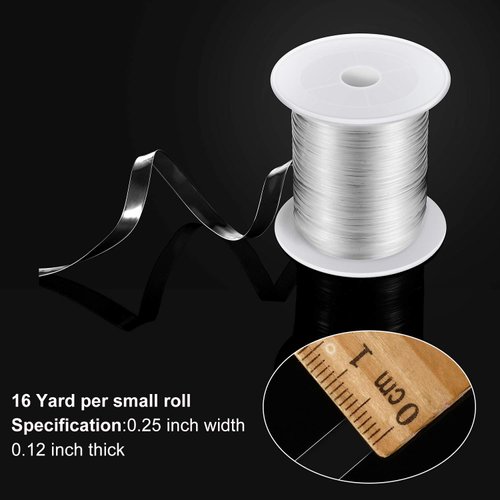 BBTO Clear Elastic Strap Lightweight Elastic Clear Bra Strap for Cloth Sewing Project (16 Yards x 0.12 Inch)