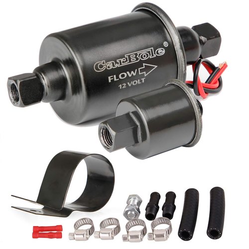 CarBole 12v Universal Electric Fuel Pump 5-9 PSI 30GPH Gasoline and Diesel Fuel Transfer Pump for Carburetor Engine E8012S E8016S EP12S FD0002 (Gold)