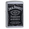 Zippo Jack Daniel's Tennessee Whiskey Label Street Chrome Pocket Lighter, 5 1/2 x 3 1/2 cm