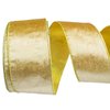 2.5 Inch Wide Gold Velvet Wired Ribbon 10 Yards Christmas Gold and Gold Double Sided Velvet Ribbon for Christmas Tree Wreaths Gift Wrapping Bows Home Decor (Gold)