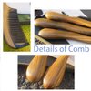 Handmade 100% Natural Green Sandalwood with Buffalo Horn Hair Comb - Anti-static Natural Sandalwood Hair Detox Wooden Comb (Fine Teeth)
