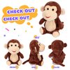 Easfan Talking Monkey Repeat What You Say Electric Nodding Plush Funny Interactive Speaking Toys Buddy Birthday Gifts for Kids Toddlers Brown,7"