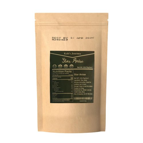 Kah's Journey Star Anise - Star Anise Whole 8 oz, Chinese Star Anise Pods for Cooking, Baking, or Brewing Tea, Dried Star Anise Spice