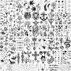 GOROMON 52 Sheets Skull Tiger Lion Temporary Tattoos For Women Neck Kids Face, 3D Waterproof Cute Tiny Small Fake Tattoo Stickers For Men Adults, Acnhor Skeleton Halloween Infinity Tatoo Kits Sets