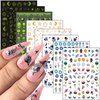 Alien Nail Art Stickers, 3D Planet Astronaut Earth Moon Star UFO Rocket Nail Transfer Decals, Gold Luminous Nail Self-Adhesive Sticker Designs, DIY Resin Nail Decal Manicure Decorations for Women
