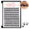 Bodermincer C Curl 0.07 Wide Cluster DIY Eyelash Extension 3D Individual Lashes Natural Look Cluster Lashes Easy Apply Volume Lash Extensions (8mm)